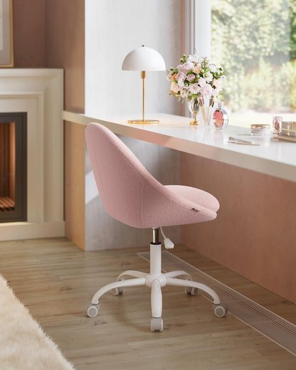SONGMICS Homeoffice-Stuhl Fleece – Pastellrosa OBG020R03
