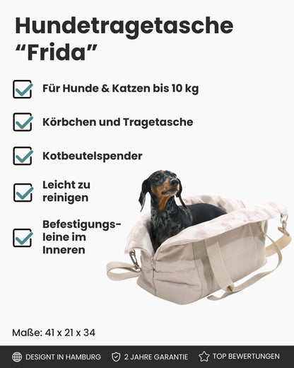 Larkson Hundetragetasche Frida Beige für kleine Hunde bis 10 kg