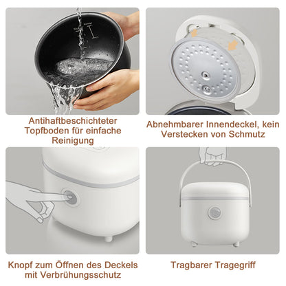 Bear Reiskocher DFB-B20A1 mit Dampfgarer, 6 Kochfunktionen, weiss