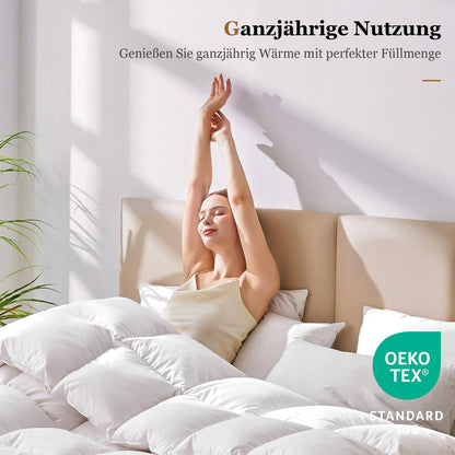 Homyrium Daunendecke Bettdecke Ganzjahres - 200x200cm 1600gr