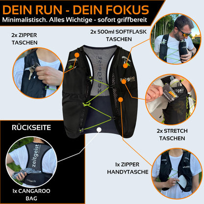 zeitgeist OUTDOOR Laufweste Urban Fit 2 Trinkweste 2 L Unisex