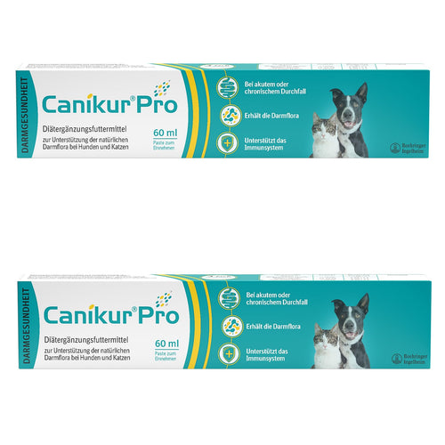 Boehringer Ingelheim Canikur Paste Ergänzungsfutter - Doppelpack 2x60ml. Pastentuben stabilisieren die Darmflora bei Hunden.