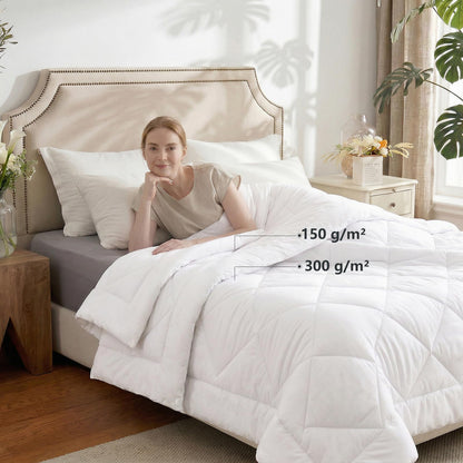 WAVVE Bettdecke 200x200 cm, 4-Jahreszeiten Steppdecke aus Mikrofaser