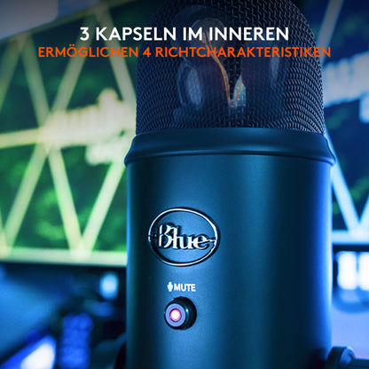 Blue Microphones Yeti Professionelles USB-Mikrofon - Schwarz