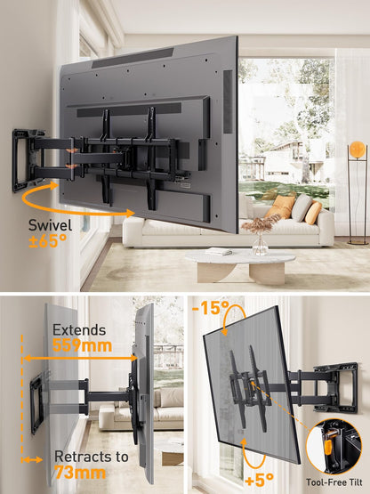 Perlegear PGLF16 Vollbewegliche TV Halterung 42-90 Zoll bis 68kg