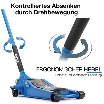 STIX Hydraulischer Rangierwagenheber 3T, extra flach 75 mm, Quicklift