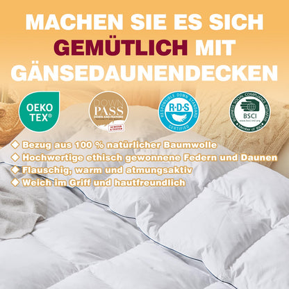 BedFabtasy Feder- und Daunendecke 135x200 cm, Ganzjahresdecke