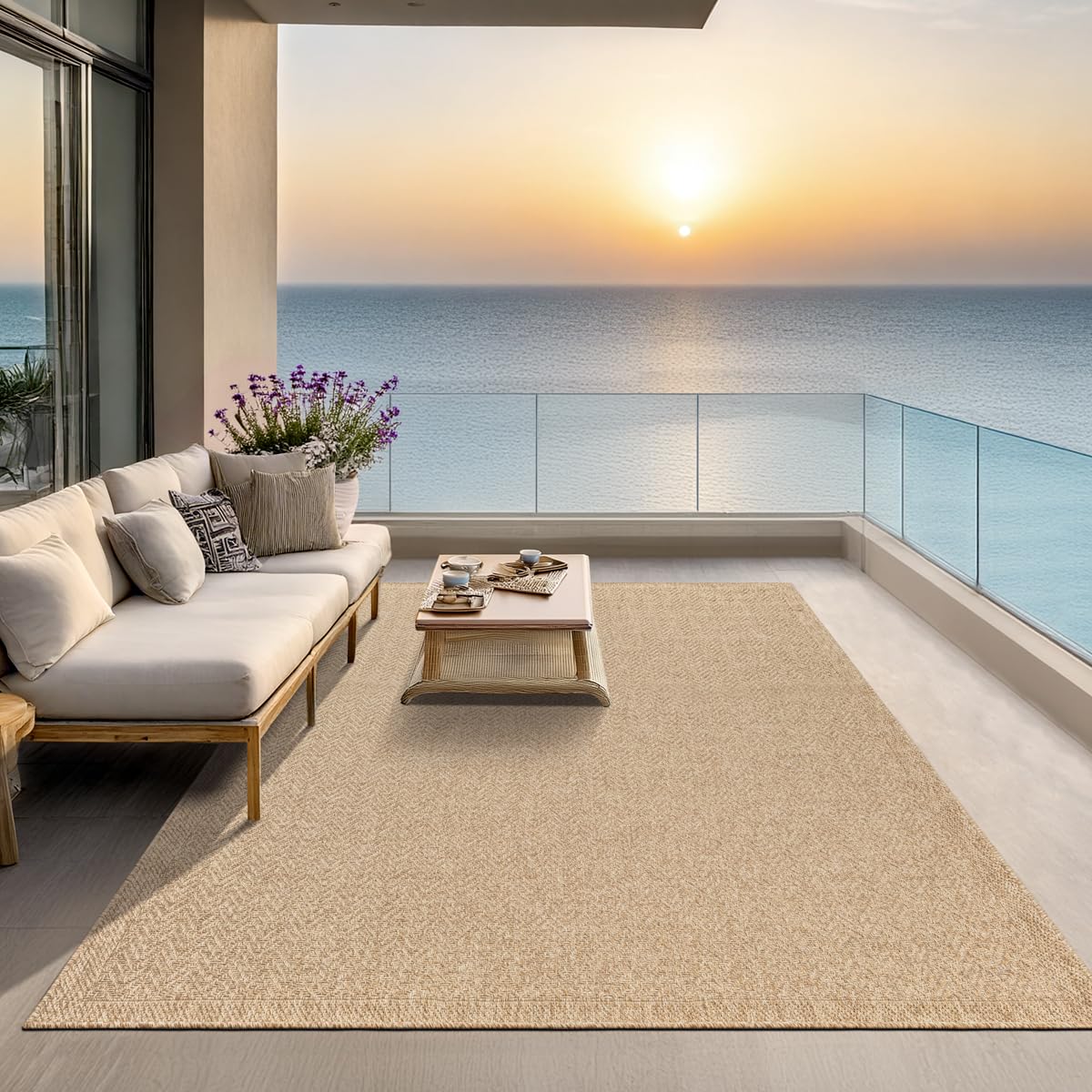 the carpet Kansas Outdoor Teppich Jute-Look, Nature, ca. 160 x 230 cm