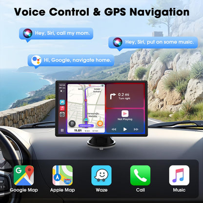 LAMTTO Wireless CarPlay Display 9 Zoll Touchscreen für Android Auto