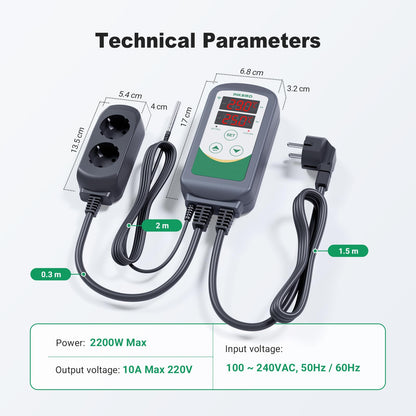 Inkbird ITC-308-WIFI Temperaturregler mit App-Steuerung, Grau
