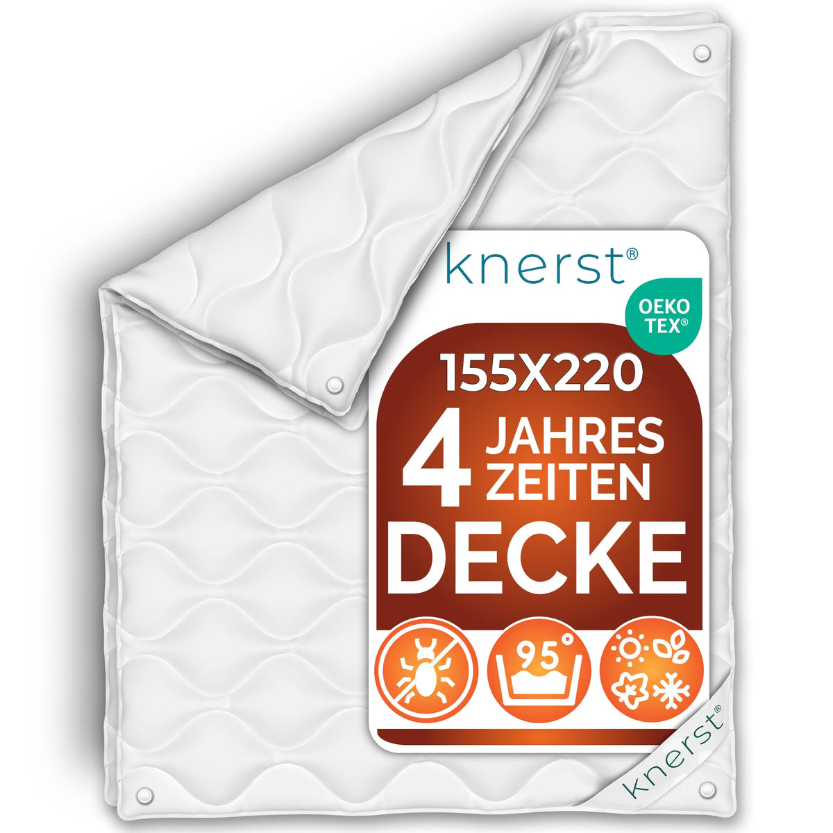 KNERST 4-Jahreszeiten Bettdecke 155x220 cm waschbare Steppdecke, kombinierbar für Sommer und Winter