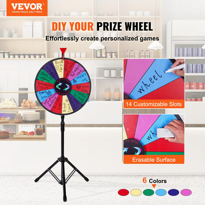 VEVOR Glücksrad Spiel für Lotterie - 46 cm Acryl mit Stativ