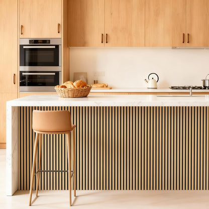 TONOR Akustikpaneele Holz, Wandpaneele Teak, 2er-Set 120 x 60 cm