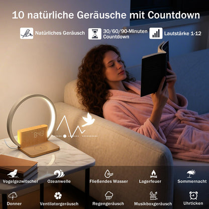 blonbar Tageslichtwecker Nachttischlampe mit 10W Wireless Charging