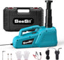 SEESII Elektrischer Hydraulik Wagenheber 5T – 12V Fernbedienung. Gelb-schwarzer Kompaktwagenheber. Hebt Fahrzeuge elektrisch mit 5t Hubkraft zur Reparatur an.