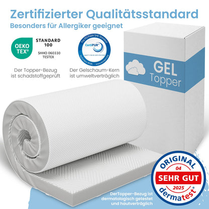 ELONEO Gel Topper 180x200 cm – Matratzentopper mit Gelschaum, 5 cm