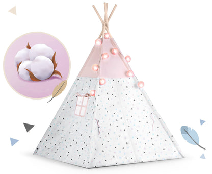 NUKIDO Kindertipi Montessori Spielzelt Baumwolle – Rosa