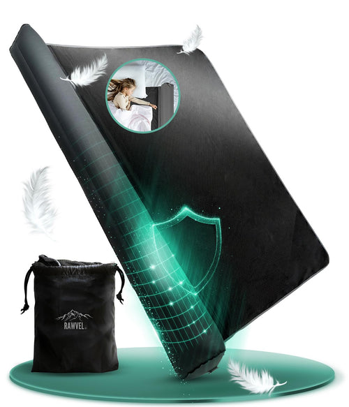 RAWVEL Rausfallschutz aufblasbar 180 cm Light – Bettgitter mit Mesh-Auflage