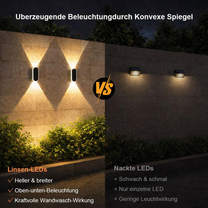 ELLASAY Solar Wandleuchten Aussen, Up & Down, 3 Farben, IP65, 6er-Set