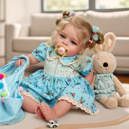 BABESIDE Realistische Reborn Babypuppe Mädchen 45cm - Blondhaarig