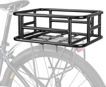 CXWXC Fahrradkorb hinten aus Metall mit Cargo-Netz und Innenfutter