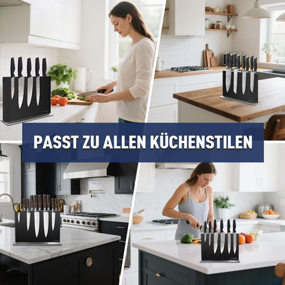 Rekehome Magnetischer Messerblock ohne Messer, Edelstahl, 30 cm