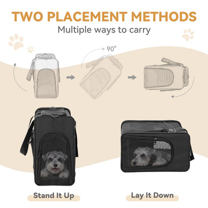 Petsfit Hundetasche Flugzeug Transporttasche Hund Katze L Schwarz