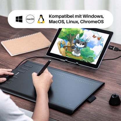 HUION Inspiroy H1060P Grafiktablett mit batterielosem Eingabestift