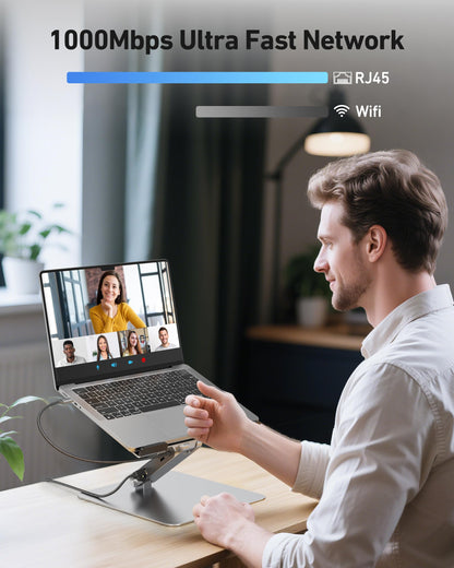 BENFEI Laptop Ständer mit 6-in-1 USB-C Dockingstation, 4K HDMI