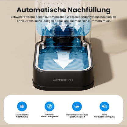 Gardner Pet Automatischer Wasserspender 6,5 L mit Edelstahlschüssel