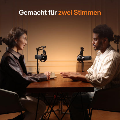 MAONO PD200W Hybrid Wireless Podcast Mikrofon mit Arm, USB und XLR