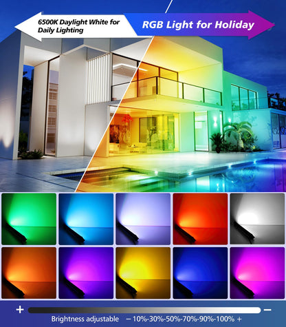 MEIKEE 42W RGB LED Strahler mit Fernbedienung, IP66, 2er-Set