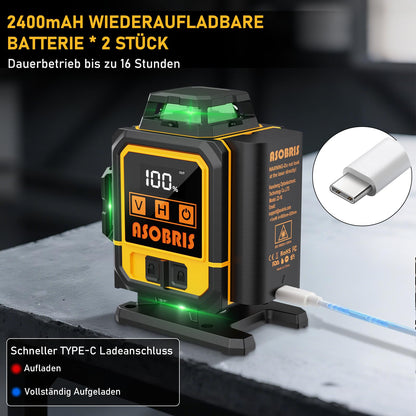 ASOBRIS Kreuzlinienlaser 4x360° selbstnivellierend mit Stativ