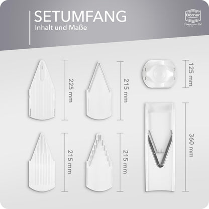 Börner Gemüsehobel V1 Starter Set – V-Hobel mit 4 Einsätzen, Weiss