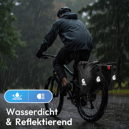 GUOOTU Gepäckträgertasche 2er Set, wasserdicht, 2 x 20 L, Schwarz