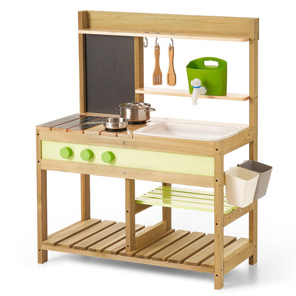 Gaint Bean Matschküche Kinder Outdoor Holz Spüle – Naturholz. Matschküche aus Naturholz mit Spüle für Kinder. Outdoor-Spiel mit Wasser und Sand.