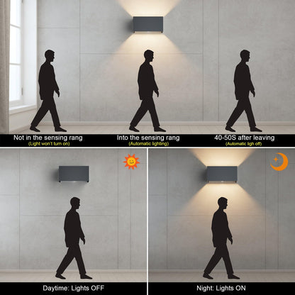 Klighten Aussenwandleuchte mit Bewegungsmelder G9 LED 3000K Anthrazit