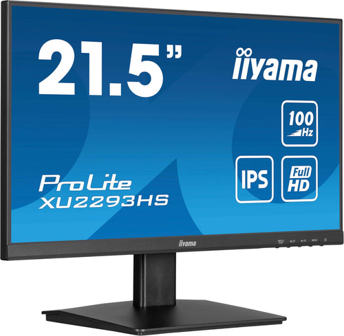 iiyama Prolite XU2293HS-B6 IPS Monitor. Schwarzer 21,5" Full-HD-Monitor mit 100Hz für Büro und Multimedia.