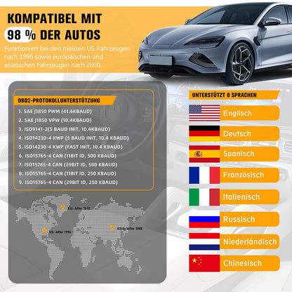 jinzhoutek OBD2 Diagnosegerät KFZ Auslesegerät für OBDII Fahrzeuge