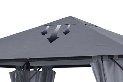 QUICK STAR Ersatzdach Pavillon 3x4 m, grau, wasserabweisend