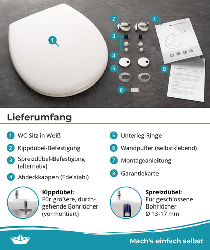 Calmwaters WC-Sitz mit Absenkautomatik, Duroplast, oval, weiss