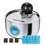 NOBXBON Katzenbrunnen W4-pro, kabelloser Trinkbrunnen aus Edelstahl mit Sensor und Wasserstandsfenster