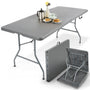 Arebos Buffettisch Klapptisch – 182x74cm Anthrazit wetterfest. Rechteckig, für Buffets und Events.