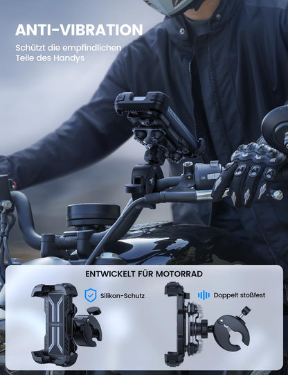 Lamicall Handyhalterung für Motorrad & Fahrrad, vibrationsgedämpft