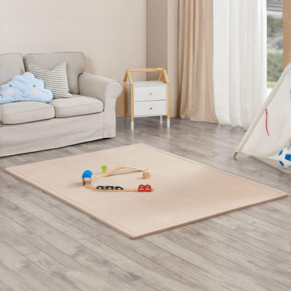 Juskys Krabbelmatte Spielmatte Samt 200x150 cm Beige