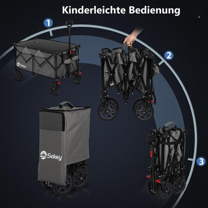 Sekey XXL Plus Bollerwagen faltbar geländetauglich - Anthrazit