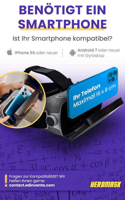 Heromask VR-Brille für Kinder mit Mathe-Spielen, 5–12 Jahre