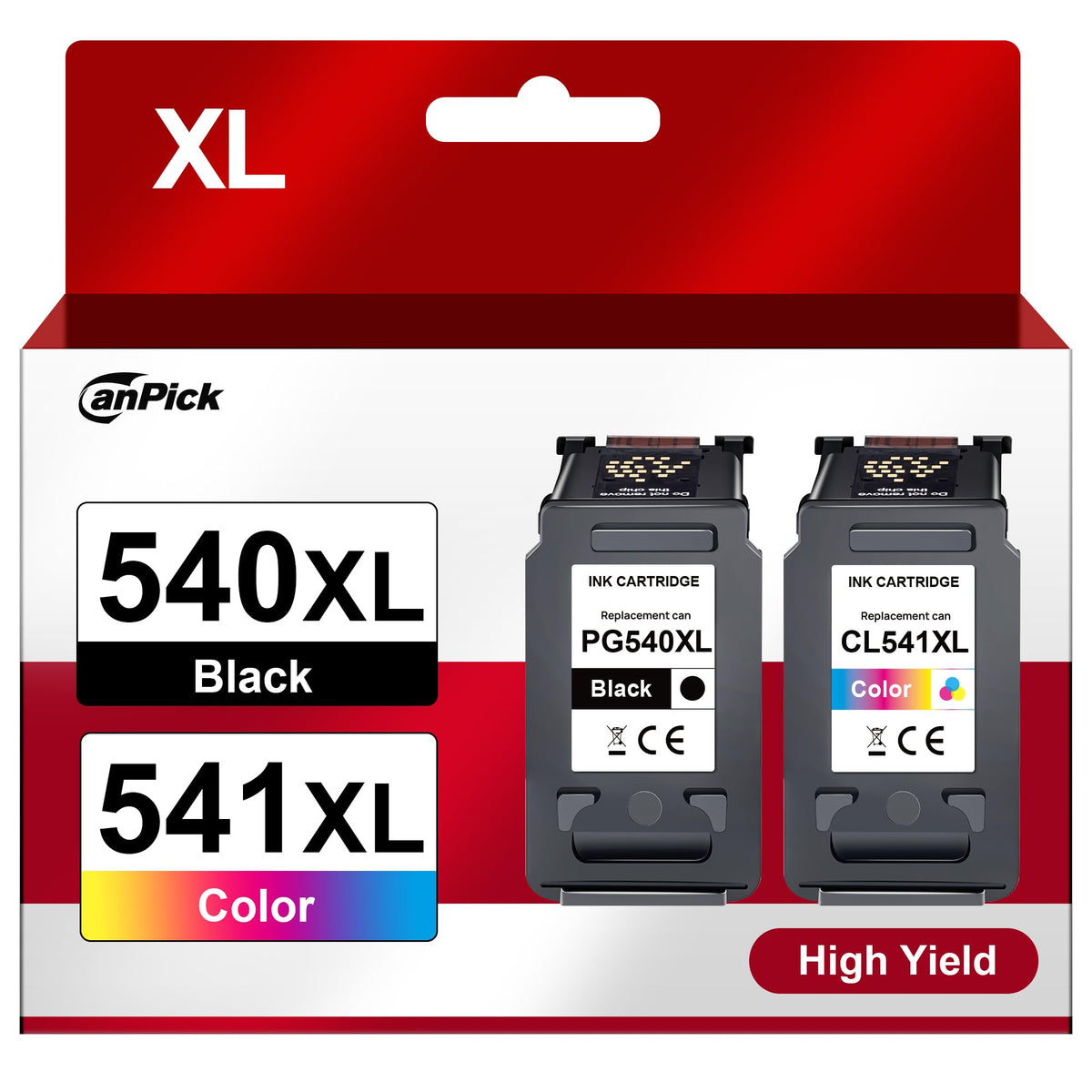 CanPick PG-540 XL CL-541 XL Multipack Druckerpatronen Schwarz Color, 2er-Pack Tintenpatronen