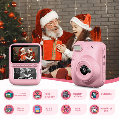GREENKINDER Sofortbildkamera Kinder H2, 14 MP, 3-Zoll-Display, 32 GB