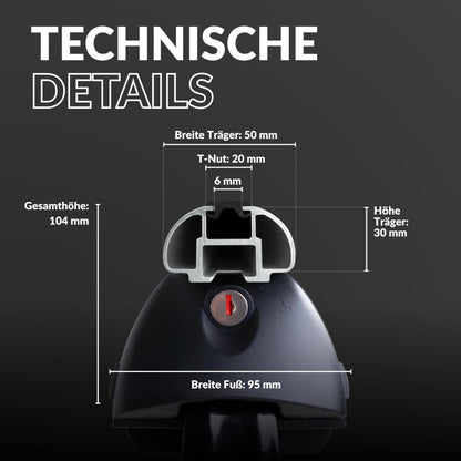 Owen Dachträger Universal 135 cm – Aluminium Relingträger bis 90 kg